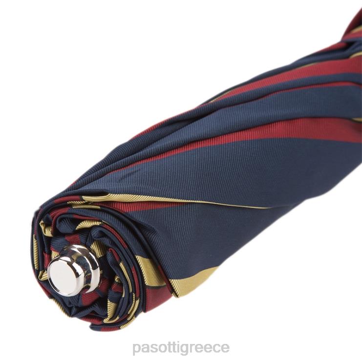 ομπρέλα | PASOTTI 64 alfred-1 p - ριγέ πτυσσόμενη ομπρέλα δερμάτινη λαβή 2N6B8184 άνδρες